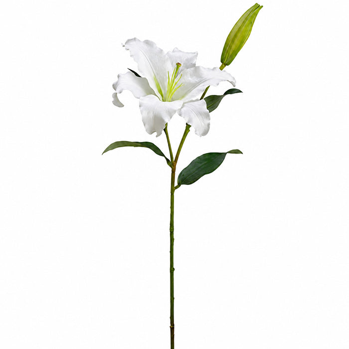 36" Silk Casablanca Lily Flower Stem -White (Pack of 12) - HSL183-WH