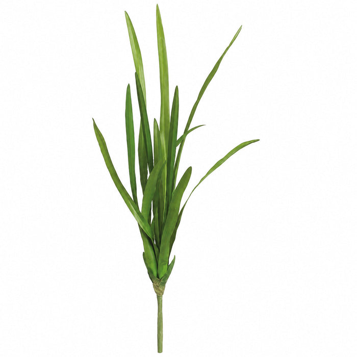 16" Hand-Wrapped Silk Cymbidium Orchid Leaf Plant Stem -Green (Pack of 12) - HSL190-GR