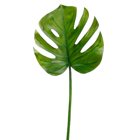 large leaf philodendron silk plant 26" Split Philodendron Leaf Spray | Green | Artificial | 12 pieces