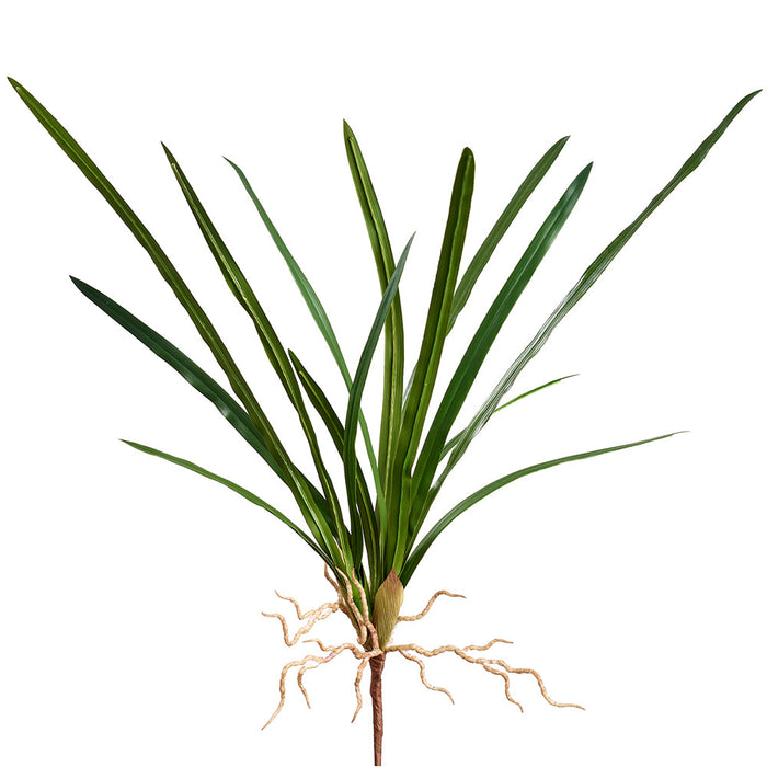27" Hand-Wrapped Cymbidium Orchid Leaf Artificial Plant Stem -Green (Pack of 12) - HSL500-GR
