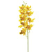 30" Handwrapped Cymbidium Orchid Silk Flower Stem -Yellow/Cinnamon (pack of 12) - HSO032-YE/CI