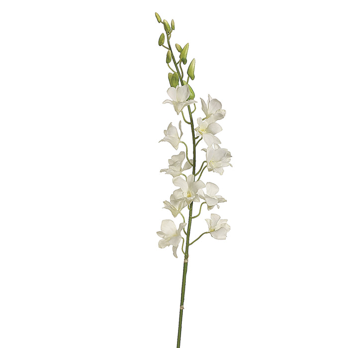37" Handwrapped Silk Dendrobium Orchid Flower Spray -Cream (pack of 6) - HSO177-CR
