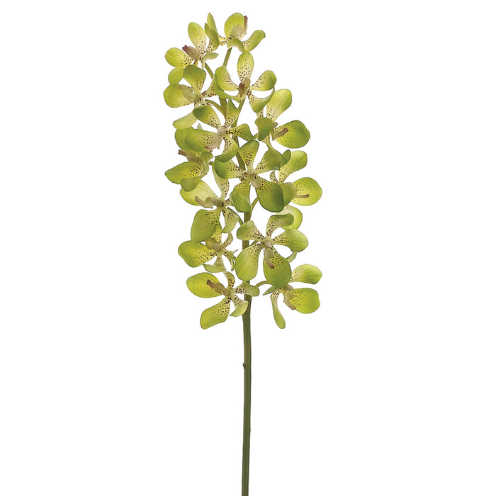 27" Handwrapped Silk Mini Vanda Orchid Flower Spray -Green (pack of 12) - HSO219-GR
