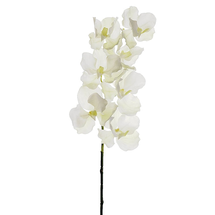 39" Handwrapped Silk Vanda Orchid Flower Spray -White (pack of 12) - HSO409-WH