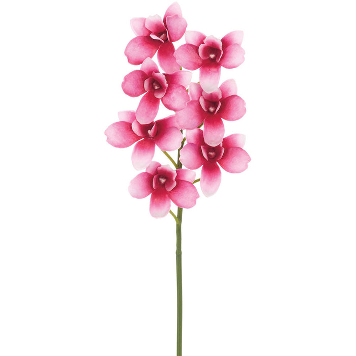 14" Dendrobium Ceasar Orchid Silk Flower Stem -Lavender/White (Pack of 6) - HSO441-LV/WH