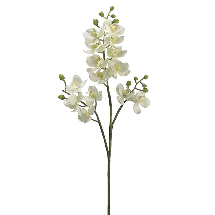 31" Handwrapped Silk Mini Phalaenopsis Orchid Flower Spray -White (pack of 6) - HSO476-WH