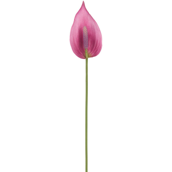 21" Hand-Wrapped Peach Anthurium Silk Flower Stem -Mauve/Purple (Pack of 12) - HSO717-MV/PU