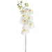 38" Handwrapped Phalaenopsis Orchid Silk Flower Stem -White/Green (pack of 12) - HSO724-WH/GR
