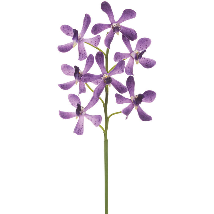 15" Hand-Wrapped Panee Vanda Orchid Silk Flower Stem -Violet (Pack of 6) - HSO848-VI