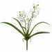 16" Mini Hand-Wrapped Silk Cattleya Orchid Flower Stem -White (Pack of 12) - HSO926-WH