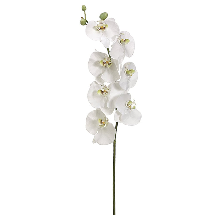 45" Handwrapped Silk Phalaenopsis Orchid Flower Spray -White/Green (pack of 4) - HSO995-WH/GR