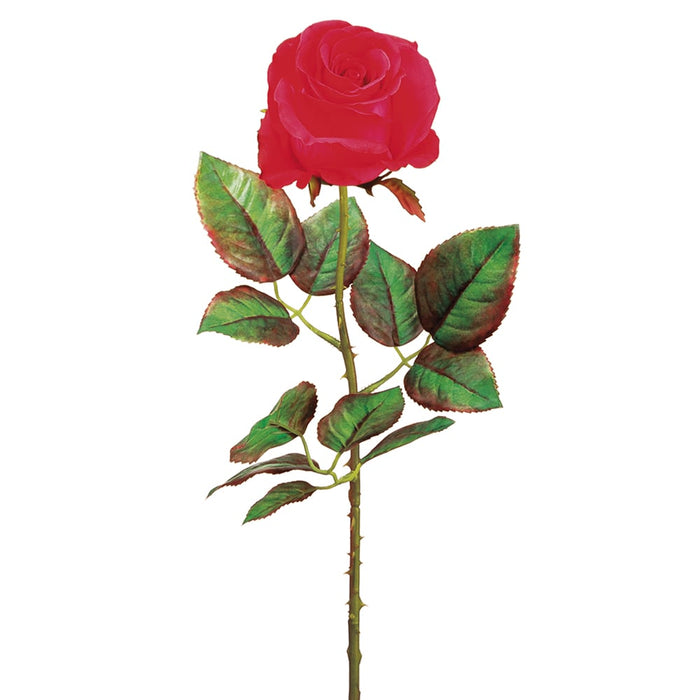 20.5" Handwrapped Silk Rose Flower Spray -Red (pack of 24) - HSR205-RE