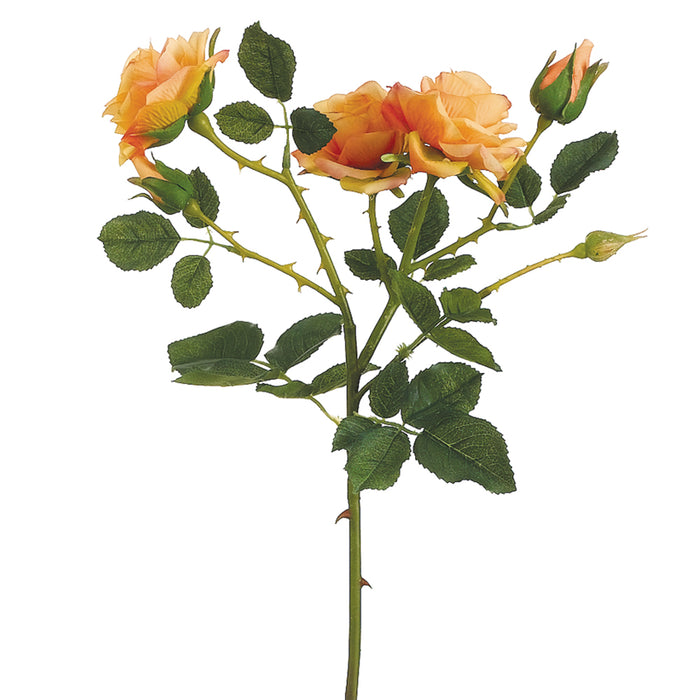 22.5" Handwrapped Silk Rose Flower Spray -Peach (pack of 12) - HSR364-PE