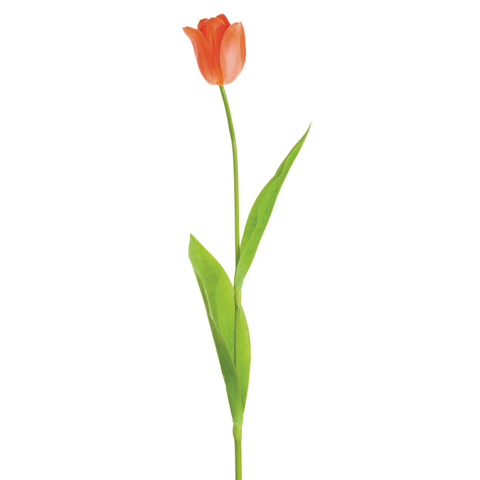 28" Handwrapped Dutch Tulip Silk Flower Stem -Orange (pack of 12) - HST005-OR