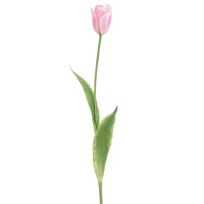 28" Handwrapped Dutch Tulip Silk Flower Stem -Pink (pack of 12) - HST005-PK