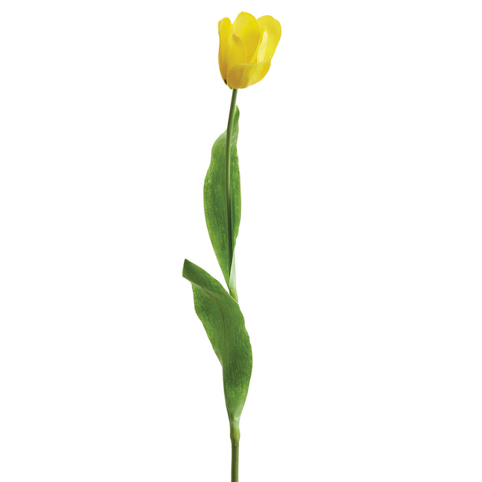 28" Handwrapped Dutch Tulip Silk Flower Stem -Yellow (pack of 12) - HST005-YE
