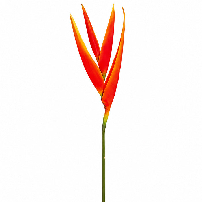 33" Hand-Wrapped Silk Heliconia Flower Spray -Orange (Pack of 12) - JVH752-OR