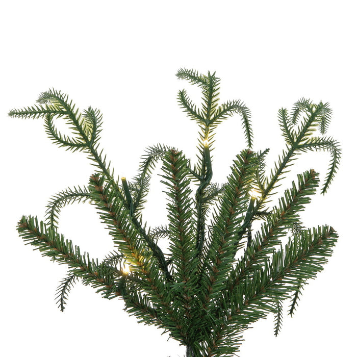 7'6"Hx37"W PE Norfolk Pine Artificial Christmas Tree, Micro LED Pre-Lit (Multi-Mode) -Green - JK255078LEDCC