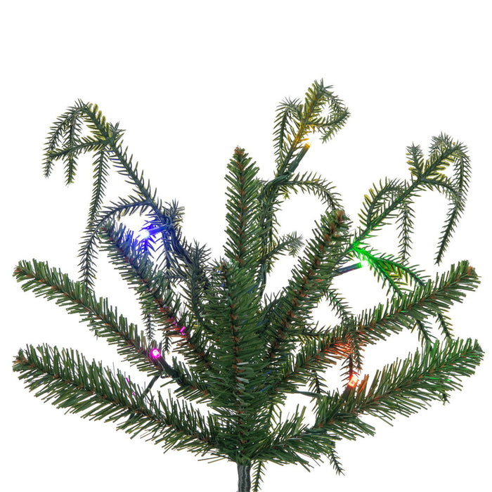 9'Hx41"W PE Norfolk Pine Artificial Christmas Tree, Micro LED Pre-Lit (Multi-Mode) -Green - JK255083LEDCC