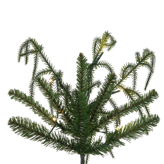 9'Hx41"W PE Norfolk Pine Artificial Christmas Tree, Micro LED Pre-Lit (Multi-Mode) -Green - JK255083LEDCC