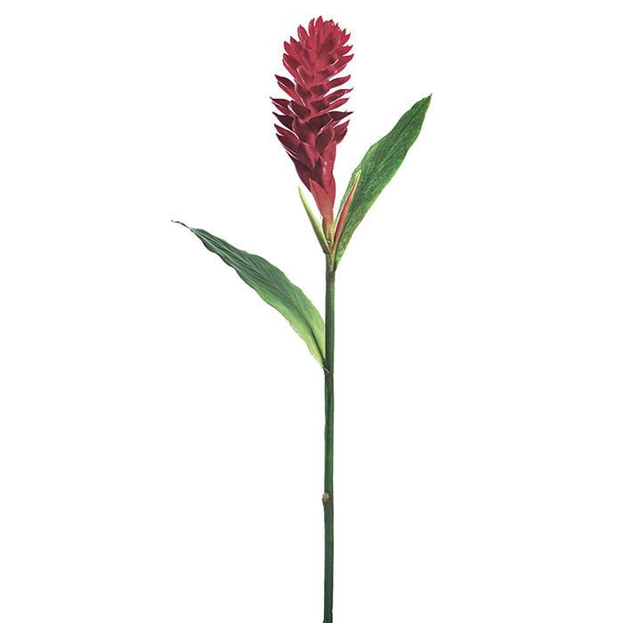 40" Hand-Wrapped Silk Ginger Flower Spray -Red (Pack of 6) - JTG136-RE