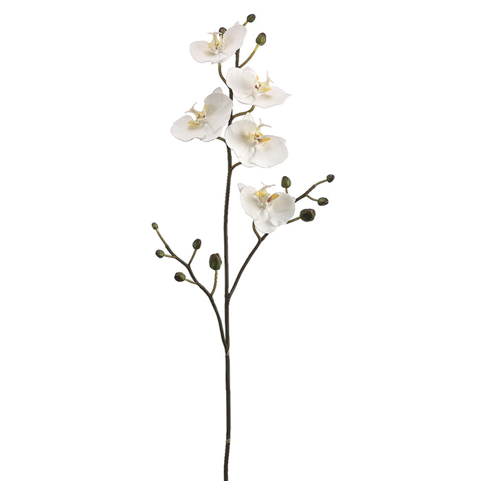 34" Handwrapped Silk Phalaenopsis Orchid Flower Spray -White (pack of 6) - JTO706-WH