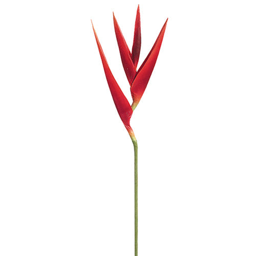 33" Hand-Wrapped Silk Heliconia Flower Spray -Red (Pack of 12) (Open Box) - SAFR-JVH752-RE