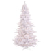 12'Hx74"W Fir Artificial Christmas Tree, LED Pre-Lit -White - K160291LED