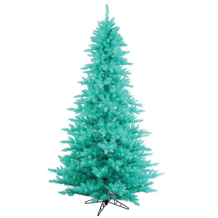 5'6"Hx42"W Fir Artificial Christmas Tree, LED Pre-Lit (Aqua) -Aqua - K160956LED