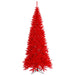 9'Hx46"W Slim Fir Artificial Christmas Tree, Unlit -Red - K161280