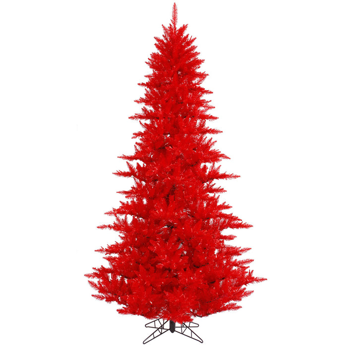 4'6"Hx34"W Fir Artificial Christmas Tree, Unlit -Red - K161345