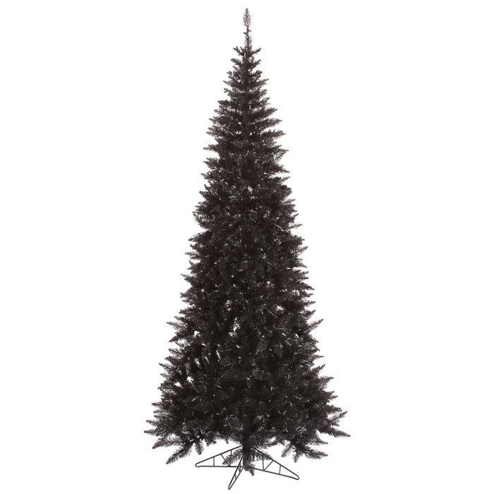 6'6"Hx34"W Slim Fir Artificial Christmas Tree, Unlit -Black - K161665