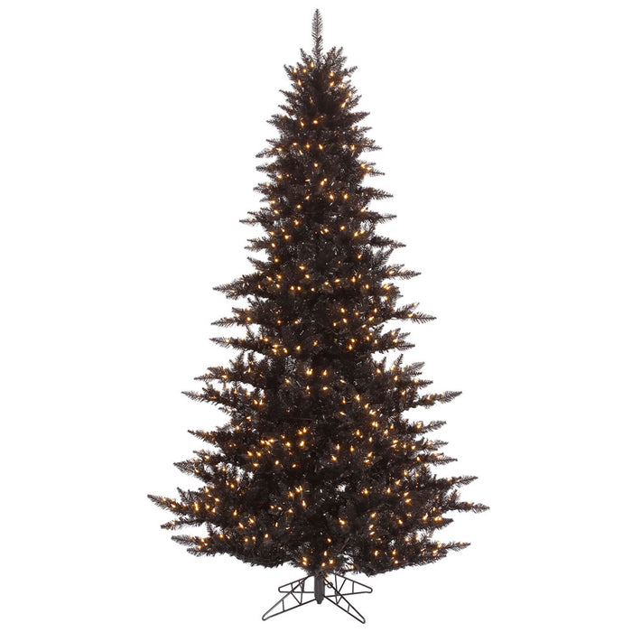 10'Hx68"W Fir Artificial Christmas Tree, LED Pre-Lit -Black - K161786LED