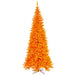7'6"Hx40"W Slim Fir Artificial Christmas Tree, LED Pre-Lit (Orange) -Orange - K162276LED