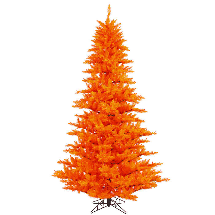 4'6"Hx34"W Fir Artificial Christmas Tree, Unlit -Orange - K162345