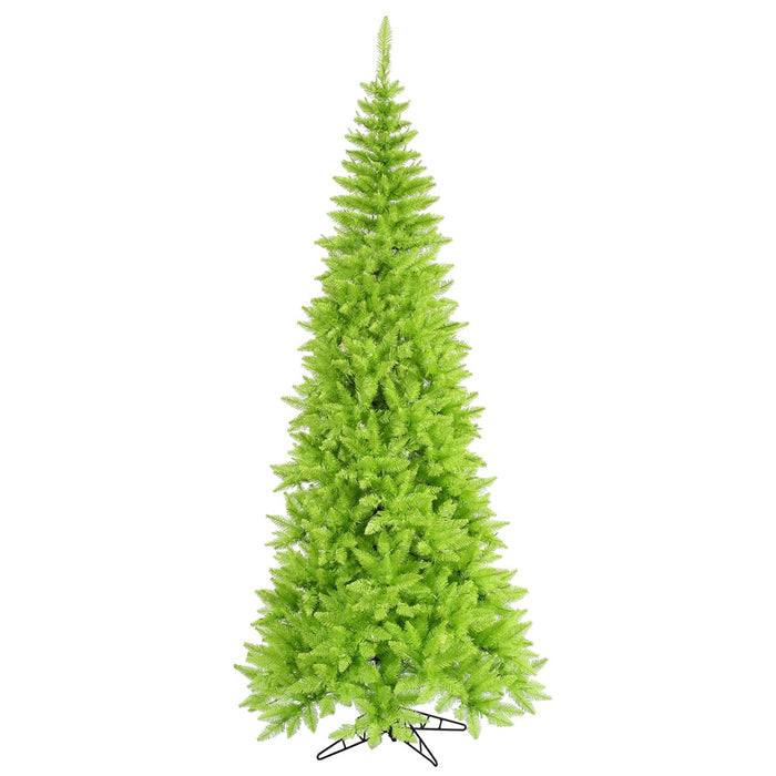9'Hx46"W Slim Fir Artificial Christmas Tree, Unlit -Lime - K162580