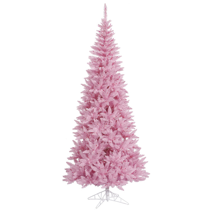 10'Hx50"W Slim Fir Artificial Christmas Tree, Unlit -Pink - K163685