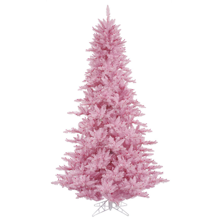 9'Hx64"W Fir Artificial Christmas Tree, Unlit -Pink - K163780