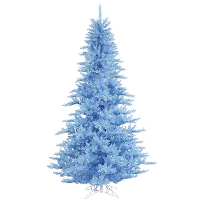 9'Hx64"W Fir Artificial Christmas Tree, LED Pre-Lit (Sky Blue) -Sky Blue - K164281LED