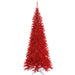 7'6"Hx40"W Tinsel Slim Fir Artificial Christmas Tree, Unlit -Red - K165075