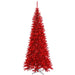 5'6"Hx30"W Tinsel Slim Fir Artificial Christmas Tree, LED Pre-Lit (Red) -Red - K165056LED