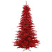 7'6"Hx52"W Tinsel Fir Artificial Christmas Tree, Unlit -Red - K165175