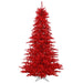 6'6"Hx46"W Tinsel Fir Artificial Christmas Tree, LED Pre-Lit (Red) -Red - K165166LED