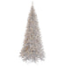7'6"Hx40"W Tinsel Slim Fir Artificial Christmas Tree, LED Pre-Lit -Silver - K166776LED