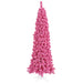 7'6"Hx35"W Flocked Pencil Fir Artificial Christmas Tree, Unlit -Pink - K168775