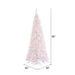 7'6"Hx40"W Slim Fir Artificial Christmas Tree, LED Pre-Lit -White - K160176LED