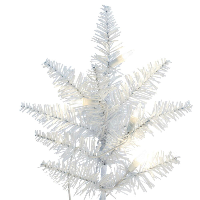 3'Hx25"W Fir Artificial Christmas Tree, LED Pre-Lit -White - K160231LED