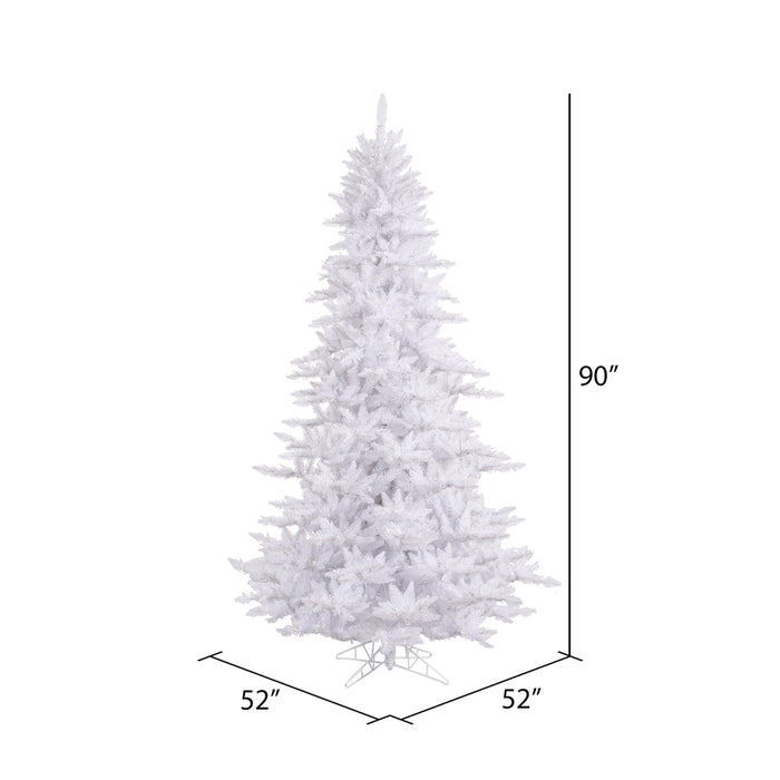 7'6"Hx52"W Fir Artificial Christmas Tree, Unlit -White - K160275