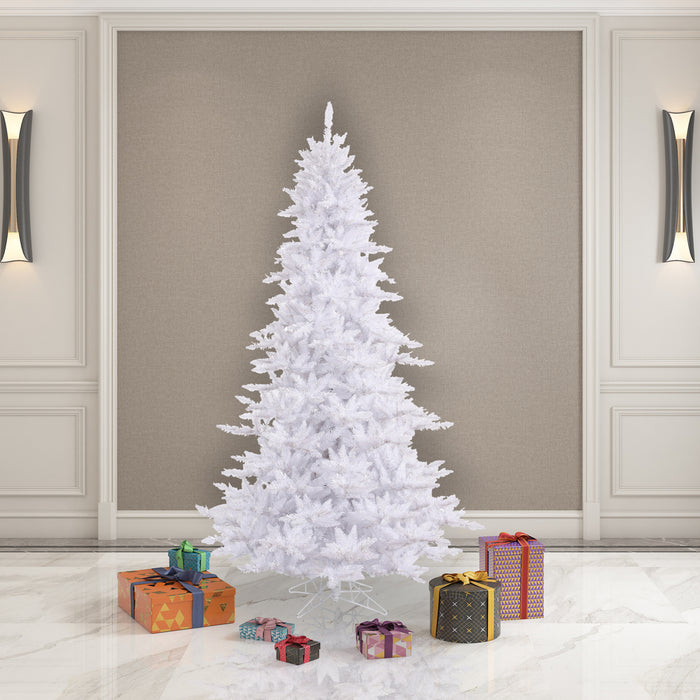 7'6"Hx52"W Fir Artificial Christmas Tree, Unlit -White - K160275