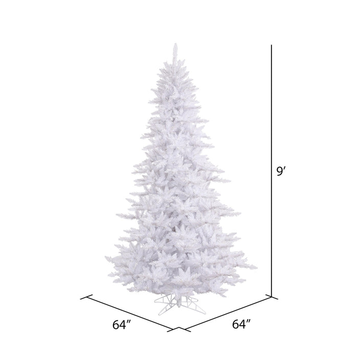 9'Hx64"W Fir Artificial Christmas Tree, Unlit -White - K160280